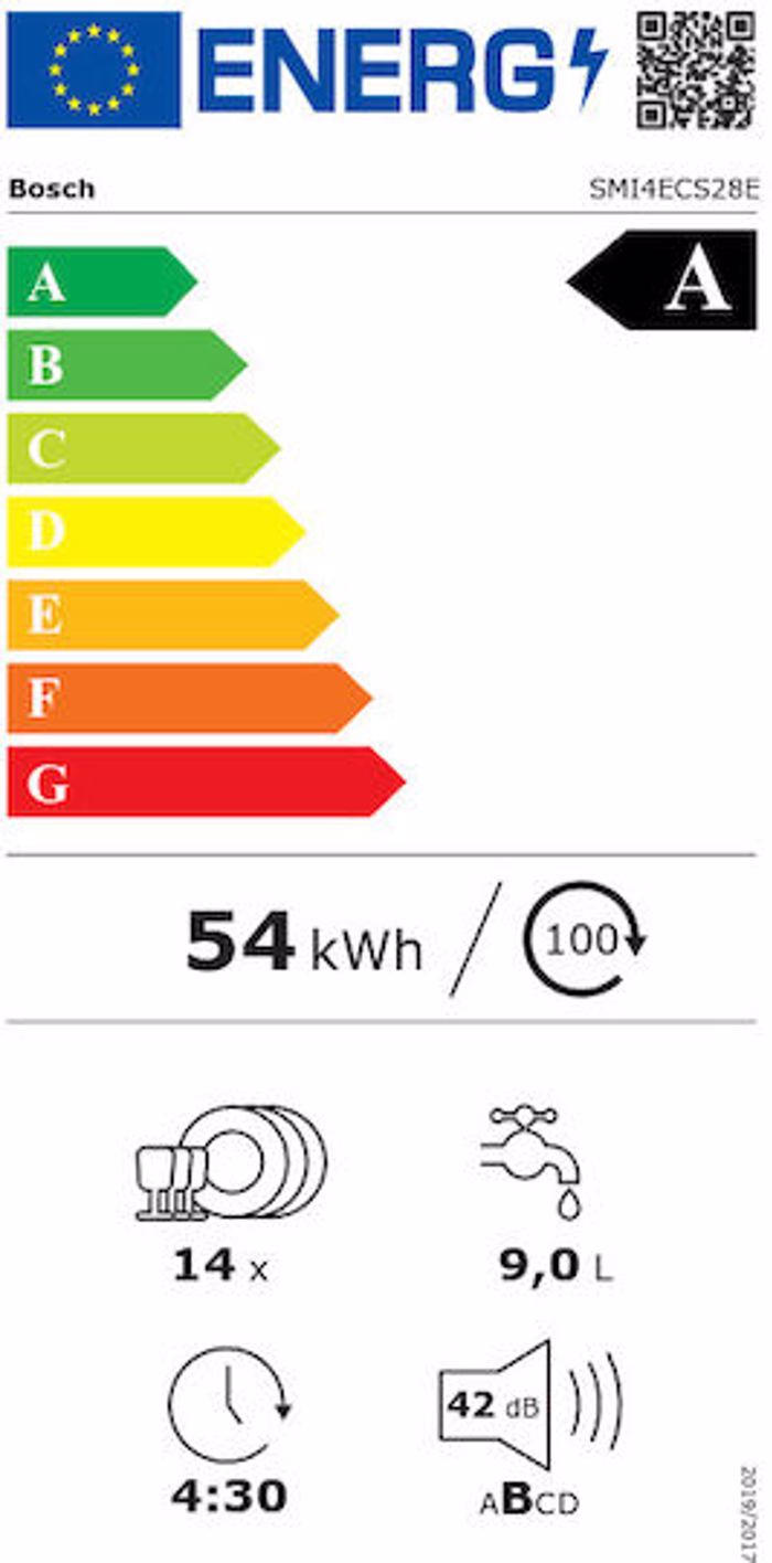 Pluntirio Piaton Bosch SMI4ECS28E Inox 60 cm A